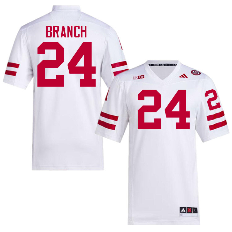 Nebraska Cornhuskers #24 Derek Branch College Football Jerseys Stitched-White Nebraska Cornhuskers #24 Derek Branch College Football Jerseys Stitched-White